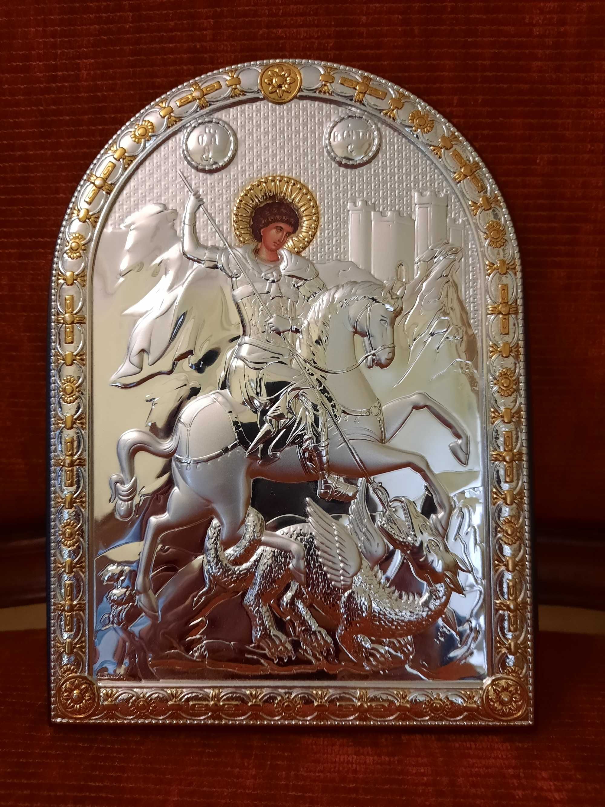 Икона серебряная "Святой Георгий"