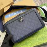 Сумка  мужская синяя через плечо кожаная Louis Vuitton оригинал gcc