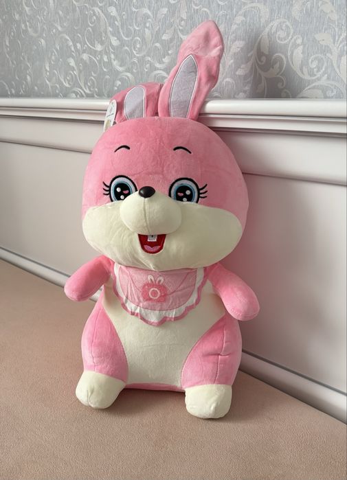 М'яка іграшка Colorful Home Зайчик вухань, з пледом всередині, рожевий