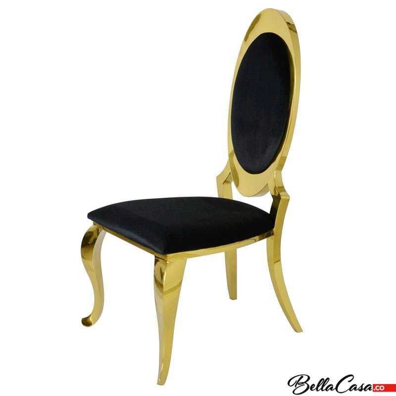Krzesła glamour Victoria Złote Welur / Ekoskóra Do Jadalni