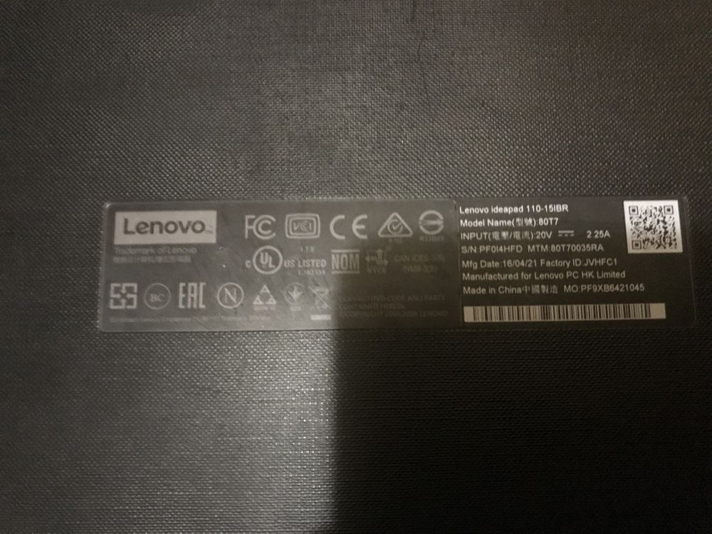 Ноутбук Lenovo Ideapad 110-15IBR Ремонт/Запчасти