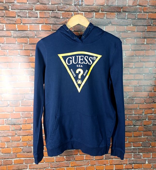 Damska Bluza Guess Granatowa z Żółtym Logo L
