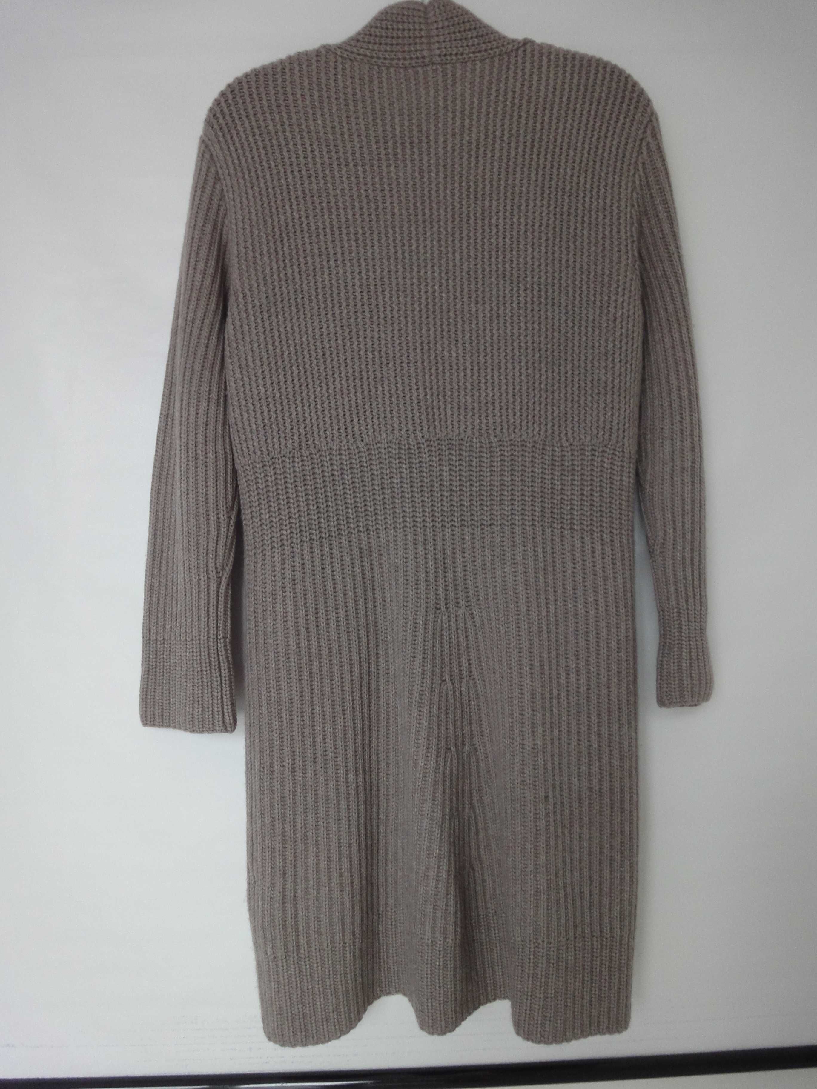 Beżowy damski kardigan FONTANA – 70% merino wool, 30% kaszmir - XXL