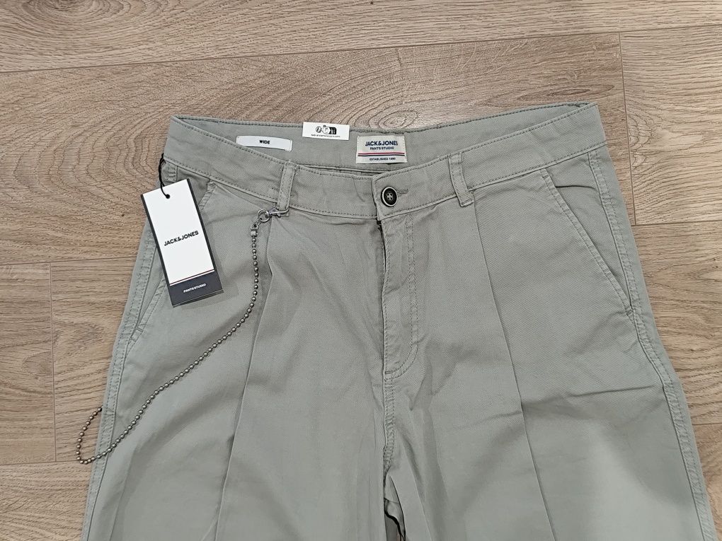 Męskie spodnie casual Jack & Jones Wide npstbill Freddie  luźne 33/34