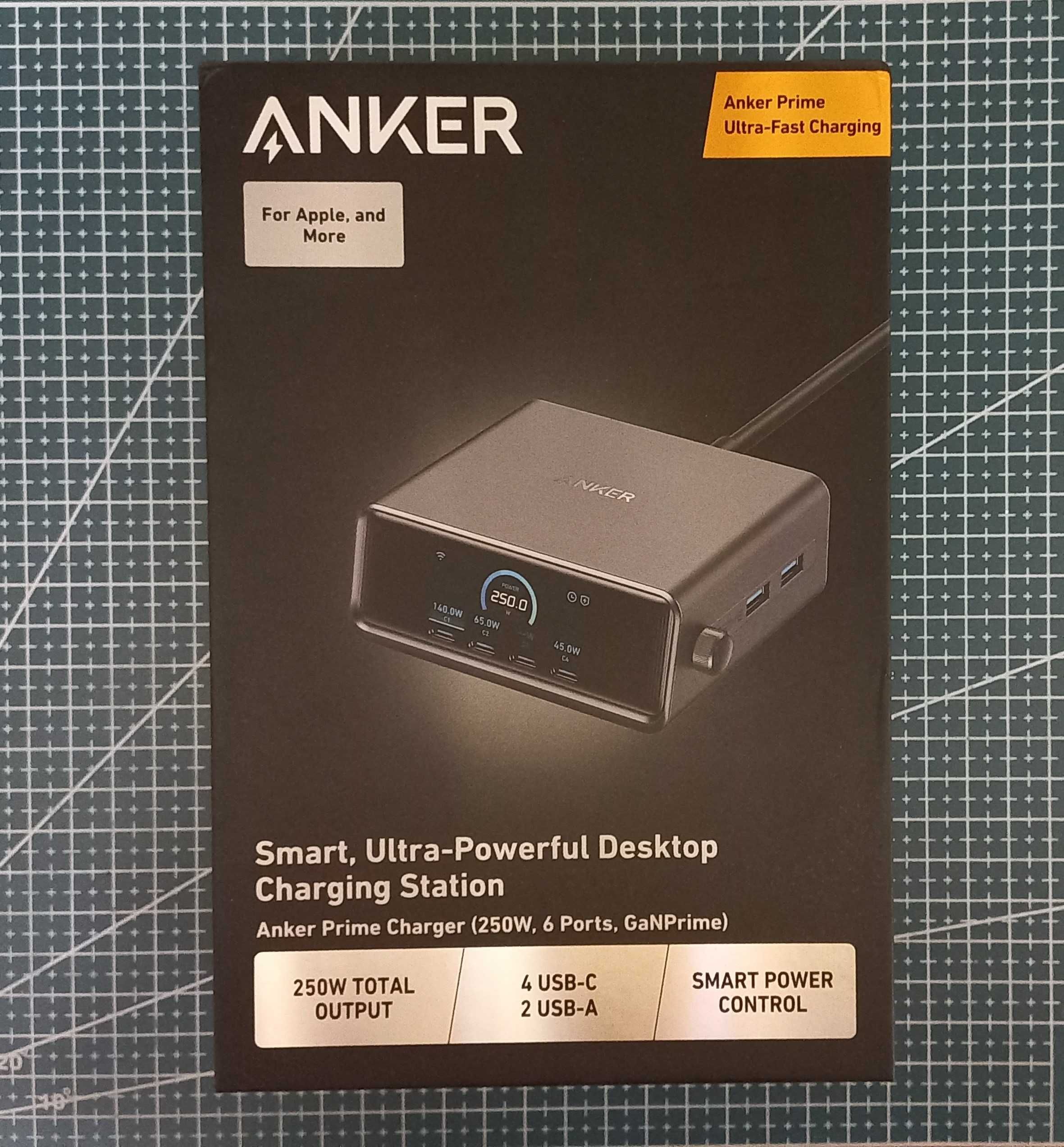 Зарядное устройство Anker Prime 250 Вт GaN Prime, Тип штекера: US Plug