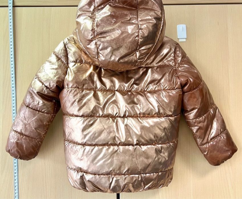 Złota kurtka ocieplana/zimowa, H&M 98/104