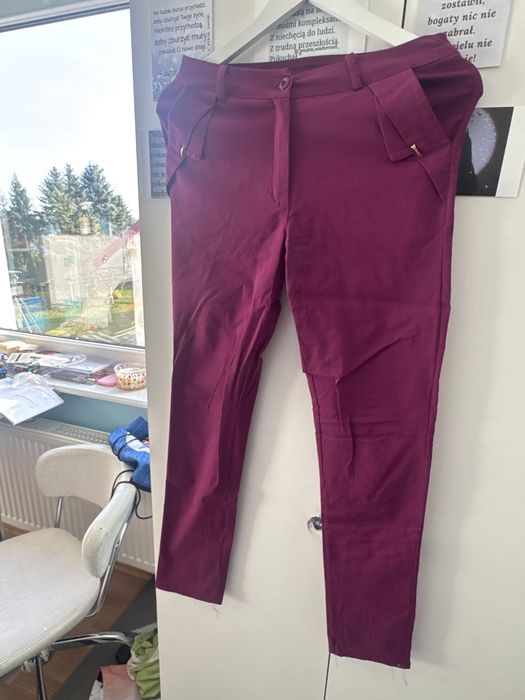 Fioletowe spodnie damskie