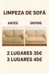 Limpeza de Sofás Profissional – 2 lugares 35€ | 3 lugares 45€