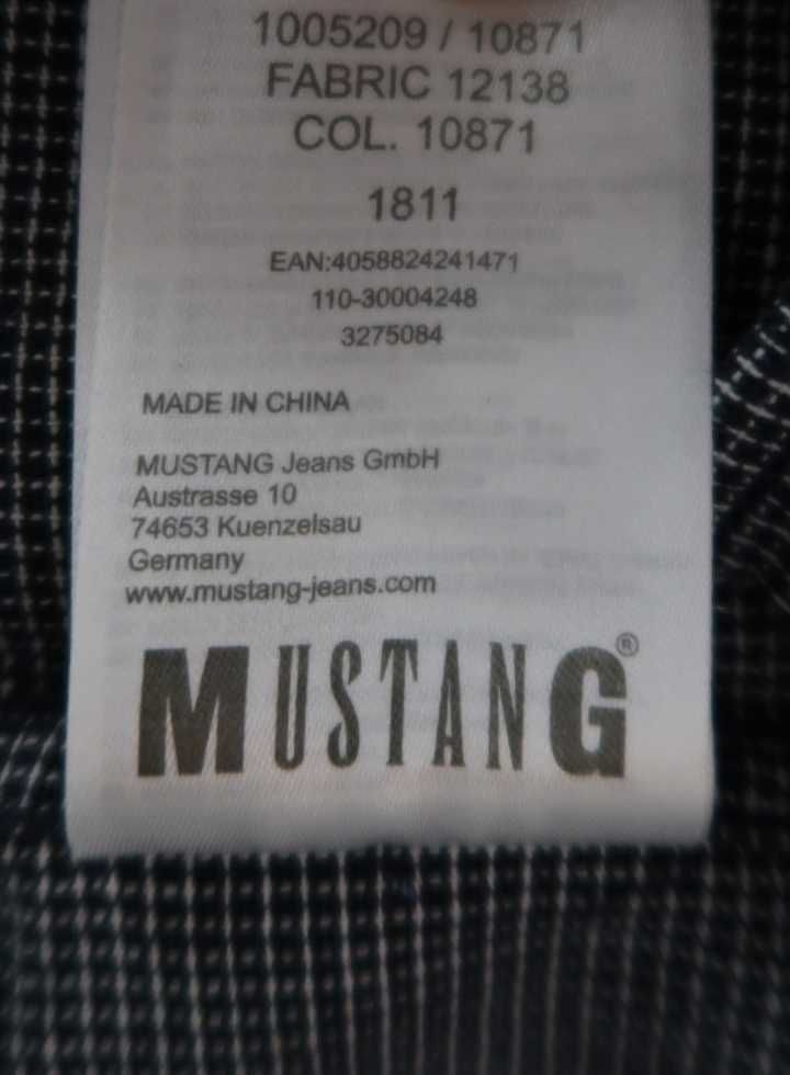Mustang koszula męska w drobną kratkę Rozmiar M slim fit premium