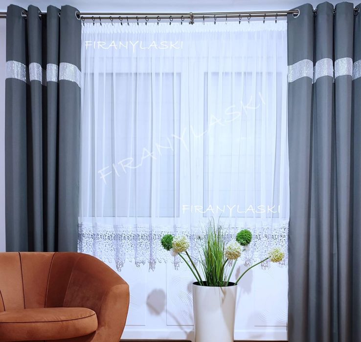Firana Gotowa Firanki Firany do pokoju salonu kuchni szeroka gipiura