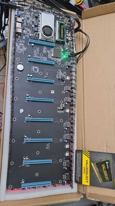 Motherboard Octominer de 8 slots sem necessidade de Riser