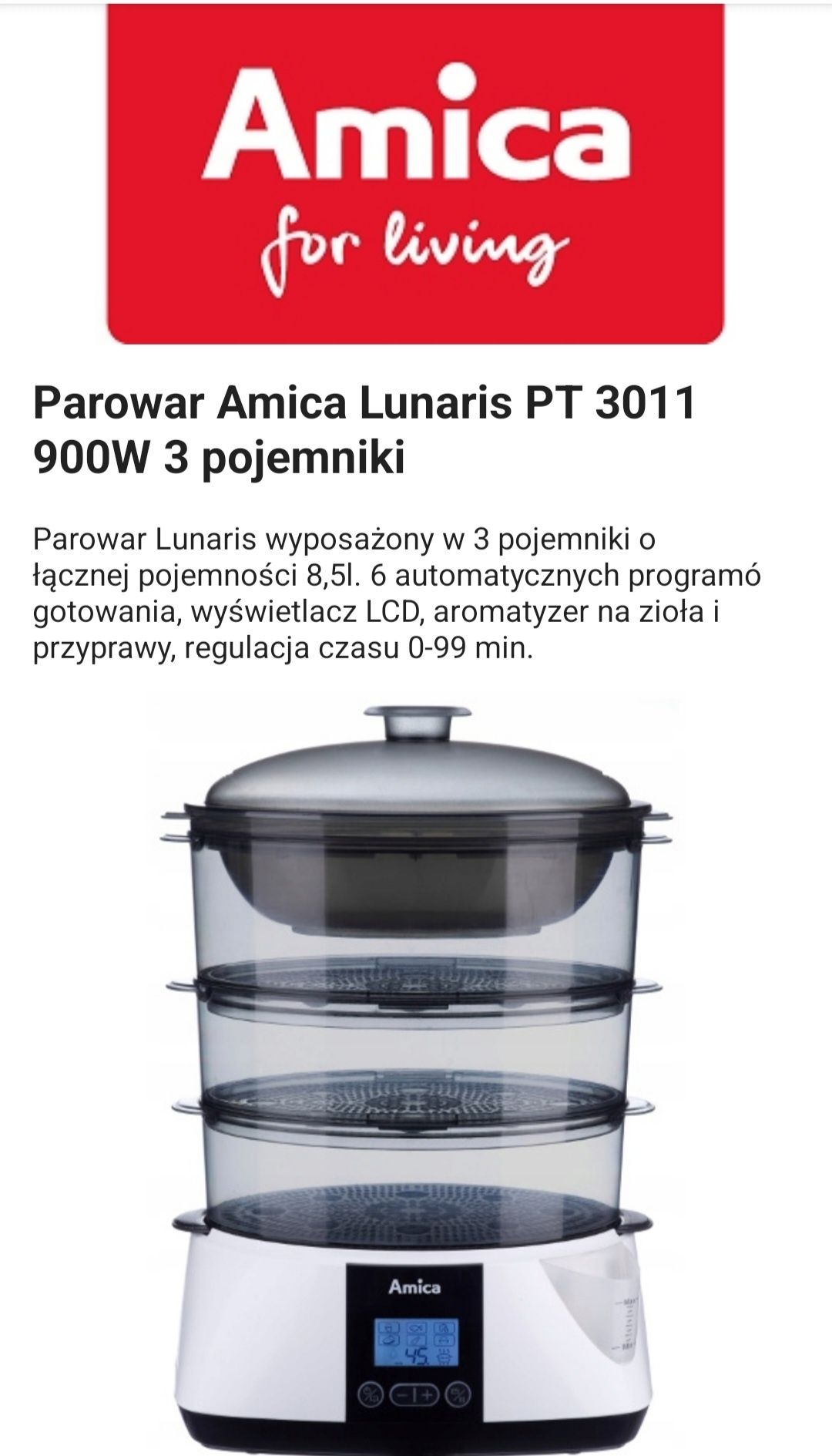 Parowar Amica 3 piętrowy