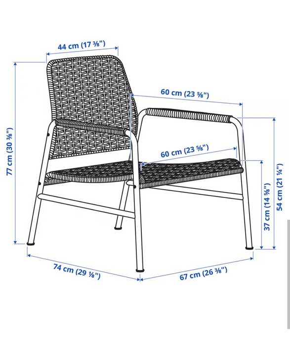 2 krzesła ogrodowe ULRIKSBERG Ikea Rattan na balkon
