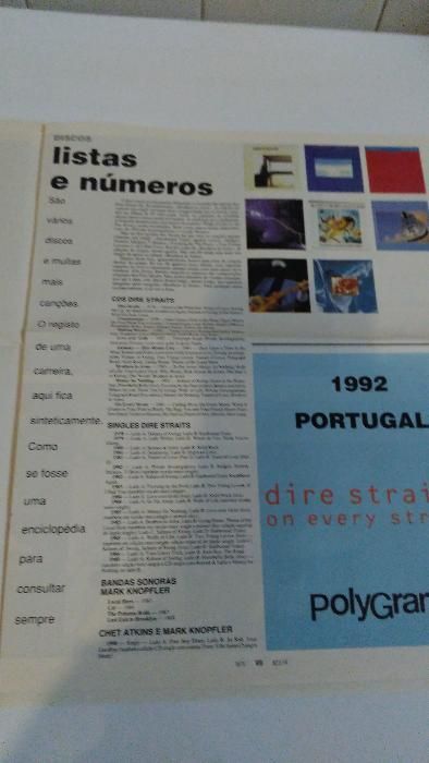 suplementos antigo jornal SE7E Genesis e Dire Straits