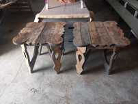 Mesa rustica de madeira maciça, conjunto de jardim