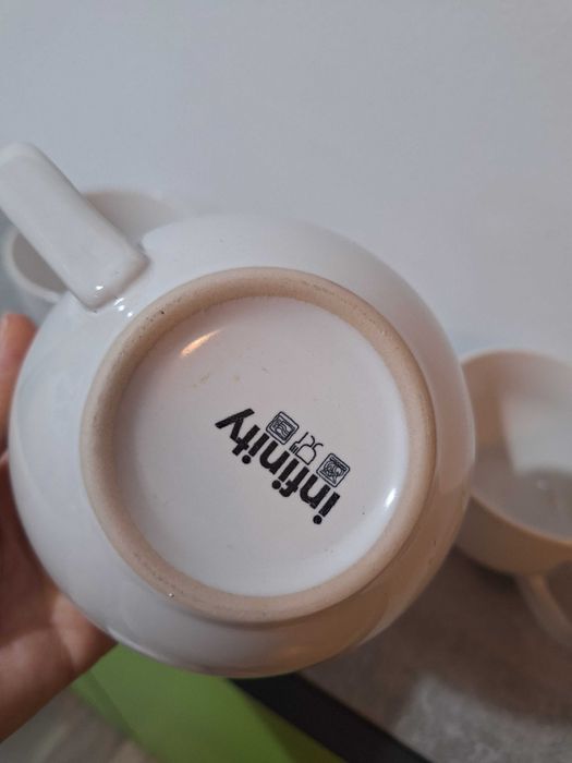 komplet 3 duże kubki kolor kremowy