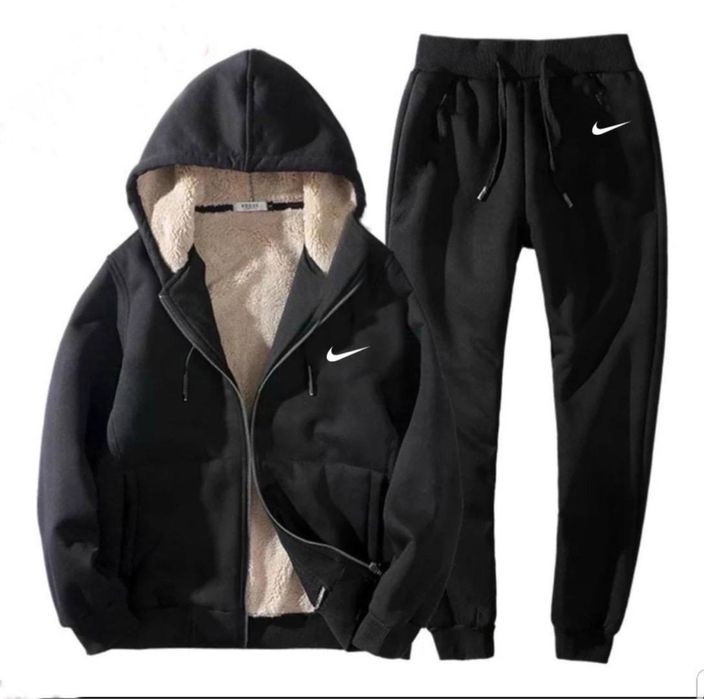 Мужской зимний костюм на меху NIKE трехнитка на флисе кофта и штаны