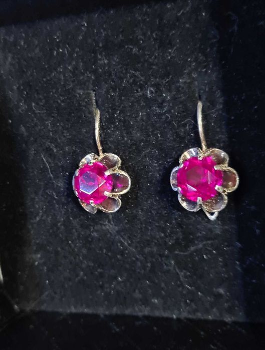 Серьги серебро СССР 875 проба позолота ,