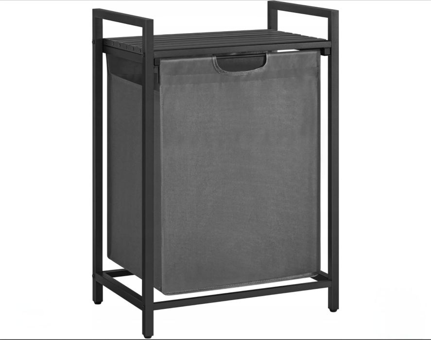 Kosz na pranie z półką jednokomorowy 65L pojemnik na pranie 50x33x72cm