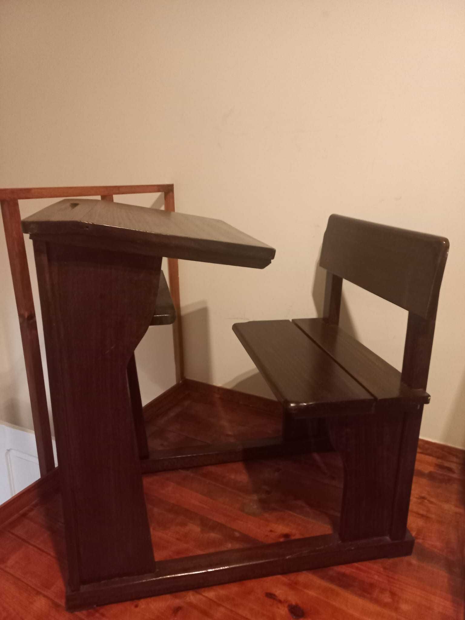 Secretária de Escola Antiga Vintage - Escrivaninha
