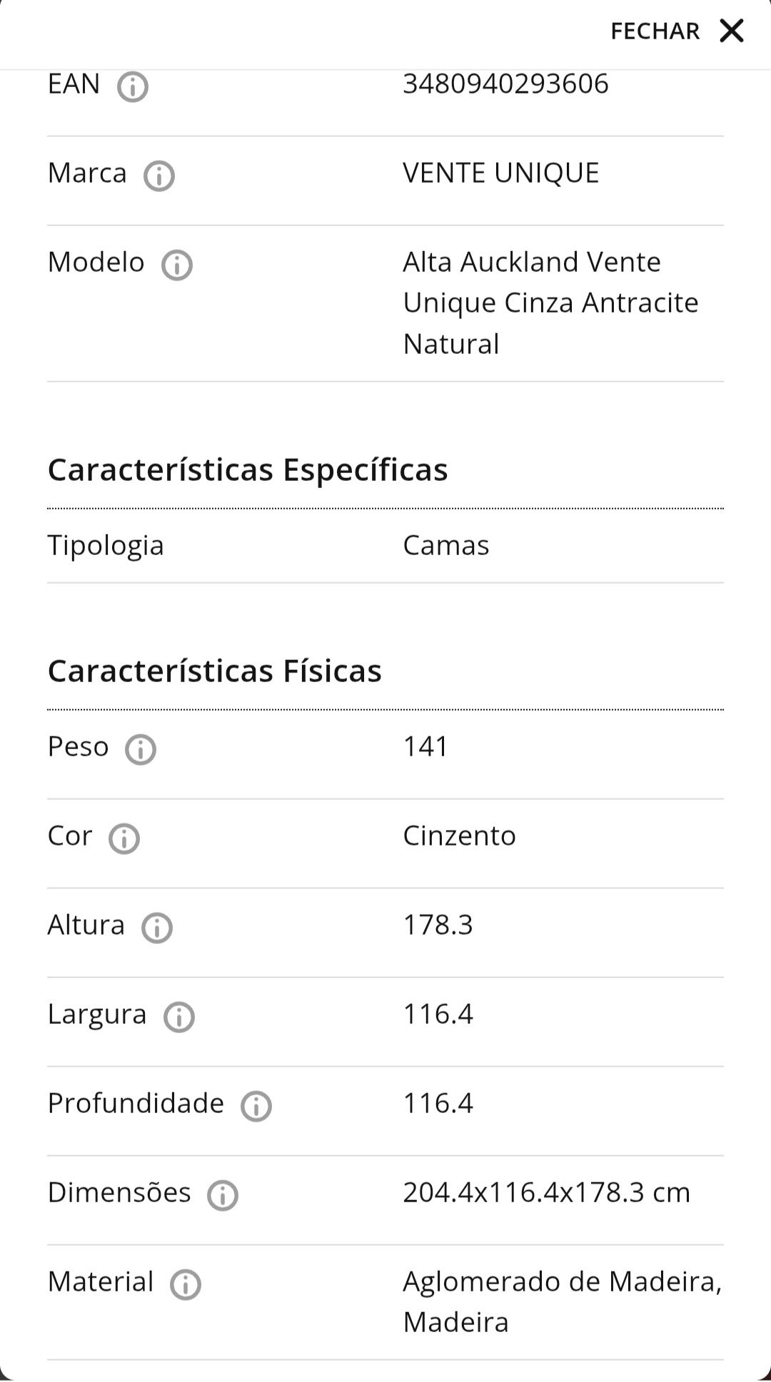 Cama alta com secretária e armário de 90 x 200 cm cor carvalho