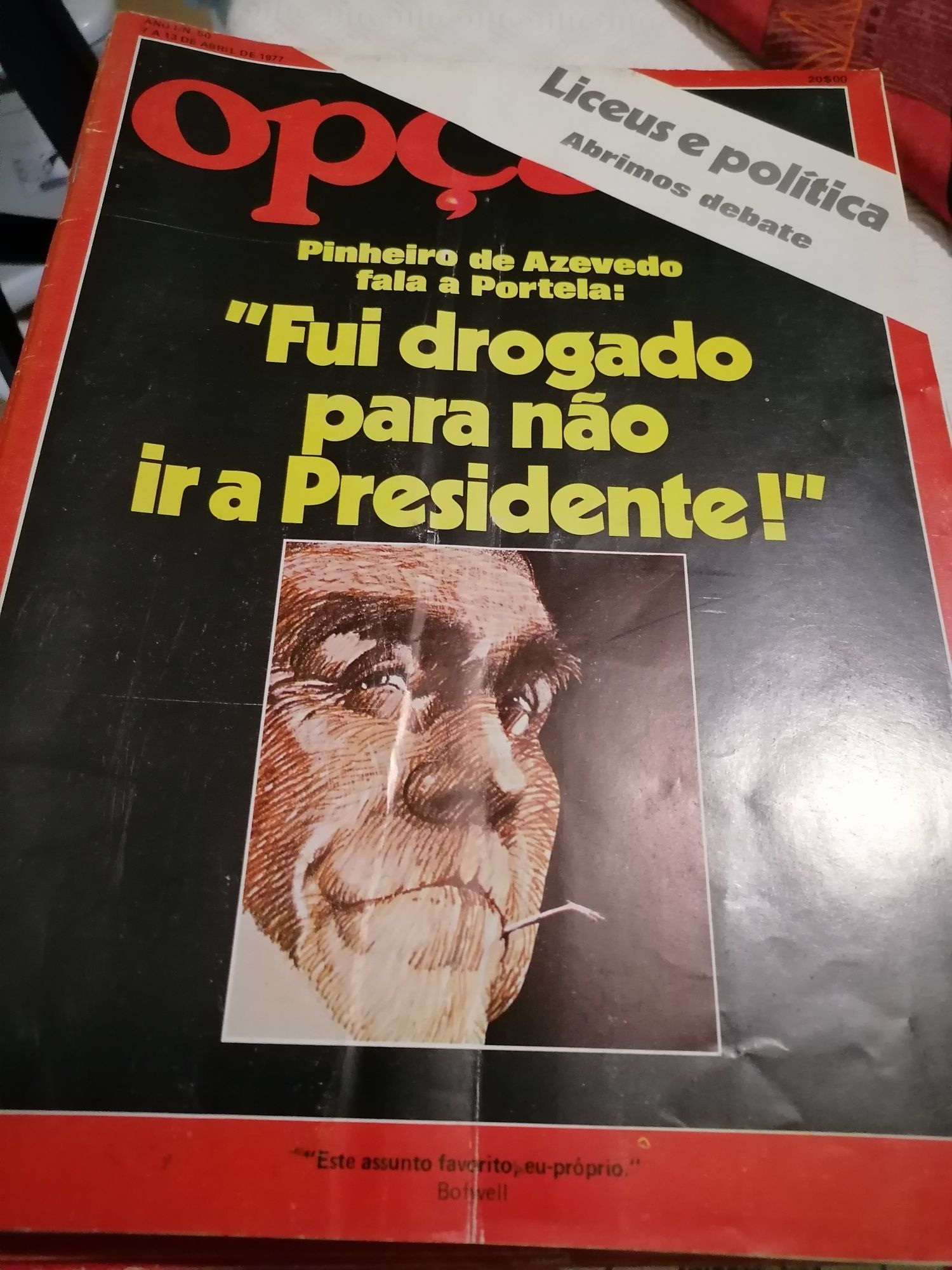 Revistas da colecção Opção. Anos 70