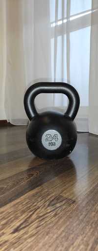 KETTLEBELL żeliwny 24 KG hantle kettel kettla kula