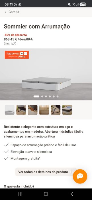 Sommier Emma Branco 160x200