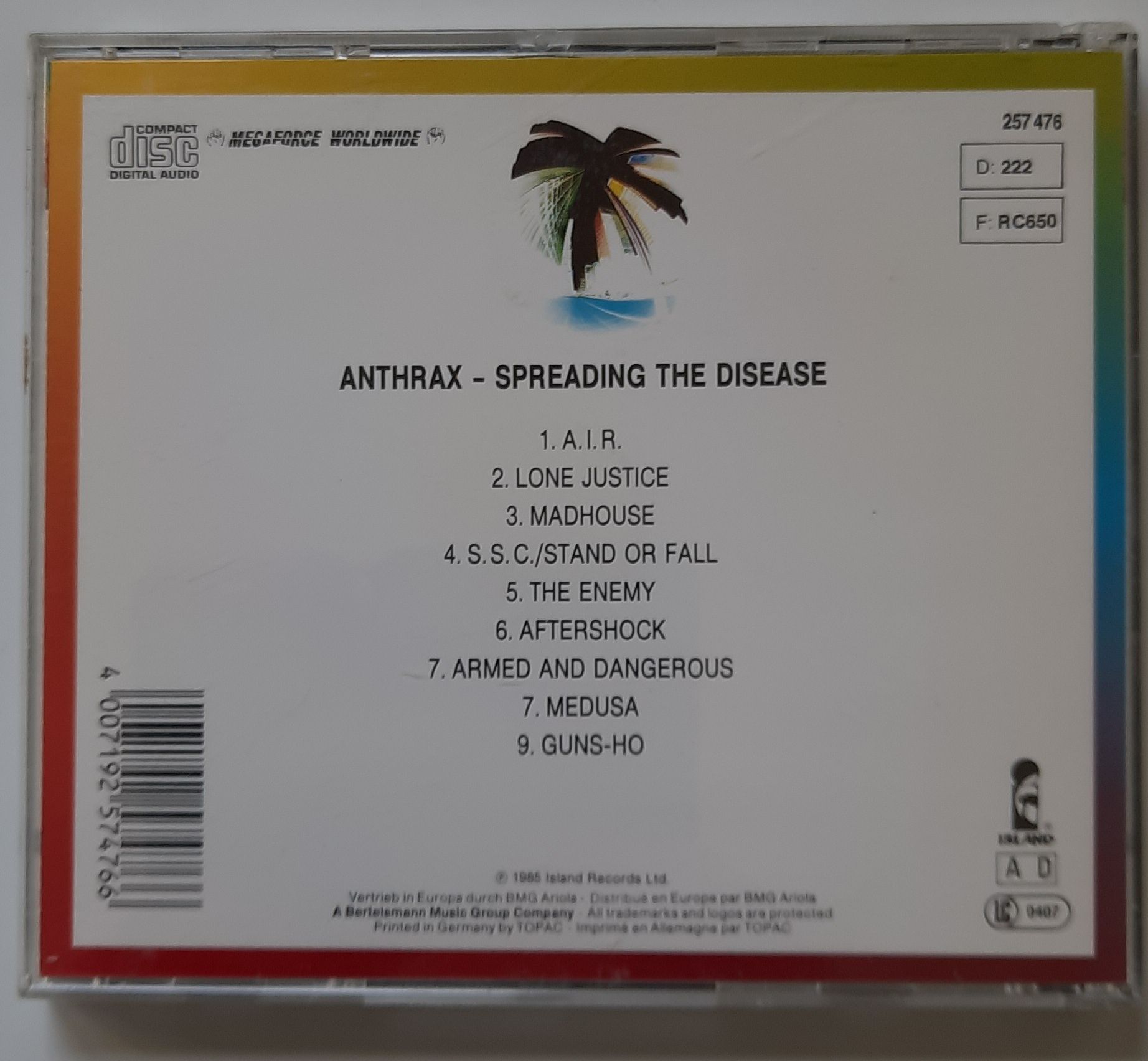 Anthrax  - Spreading The Disease cd.