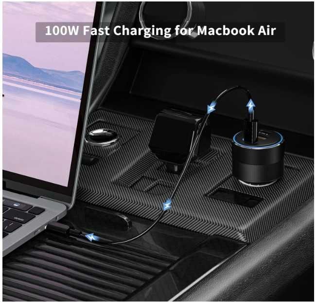 ładowarka samochodowa 130W, mocna ładowarka samochodowa USB / USB-C