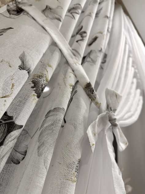 тюль арка на кухню короткі штори батист жаккард