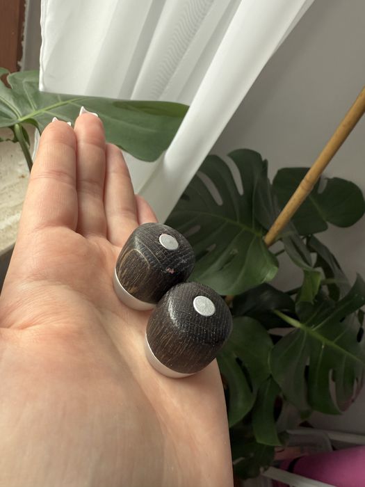 Zestaw 17 sztuk galek do mebli uchwyty czarne drewniane antwerpen