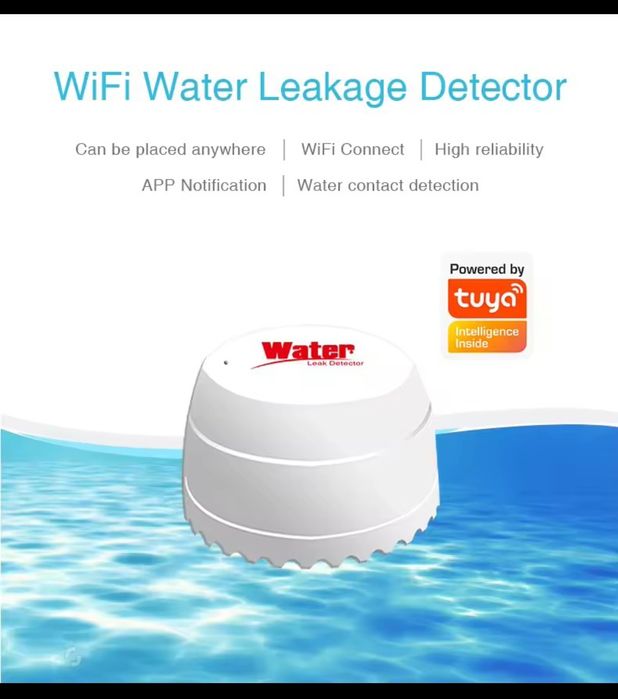 Датчик 433 МГц воды сигнализация - Tuya - Smart life -2025-