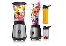 BLENDER kielichowy DO KOKTAJLI 1200W + 2x bidon ZESTAW -  MOCNY 10w1