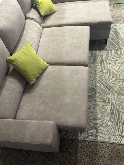 Sofá De Sala com Chaise Longue Castanho claro