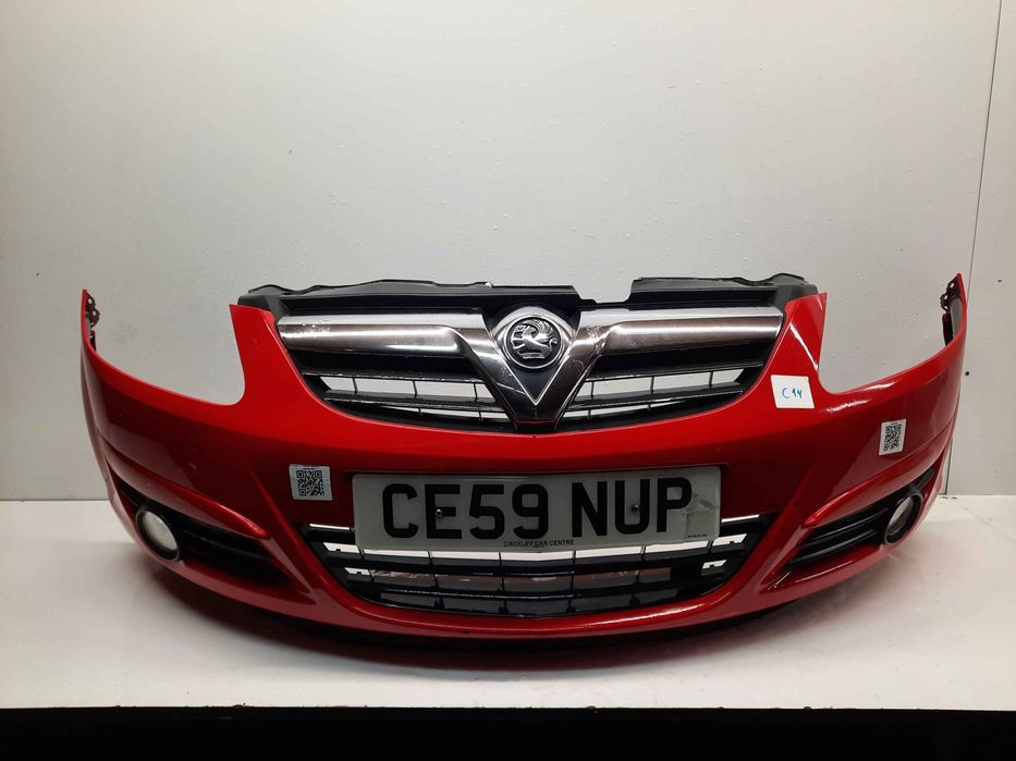 ^ ZDERZAK PRZÓD PRZEDNI DO OPEL CORSA D Y547 CZERWONY HALOGENY