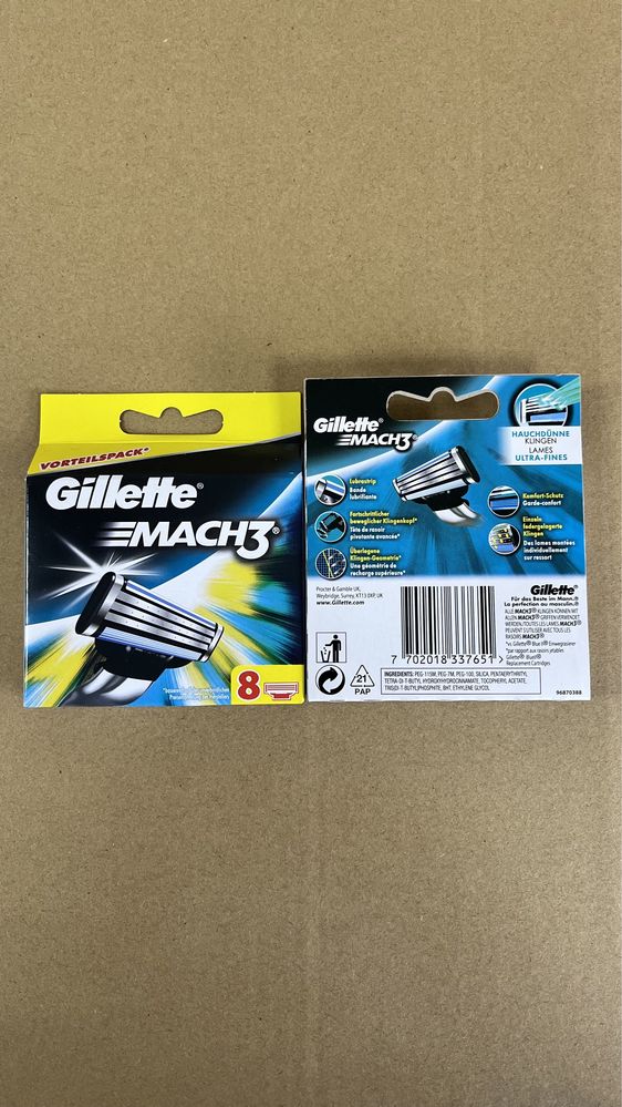 Gillette Mach3 8шт. Германия джилет мак3 мач3 лезвия для бритья