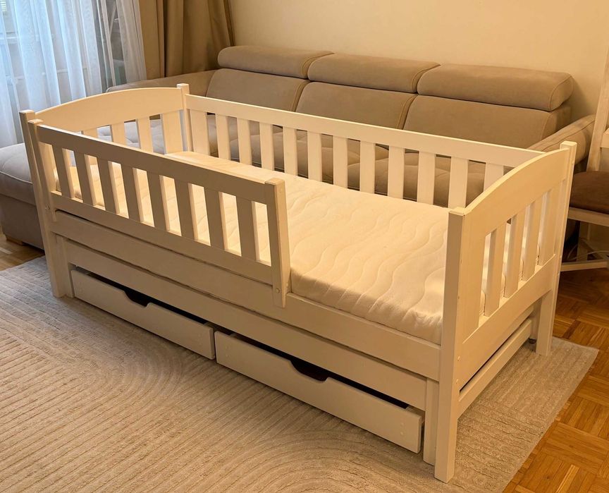Łóżko LanoMeble dwuosobowe 170x70 dla dzieci. Materace, bariery GRATIS