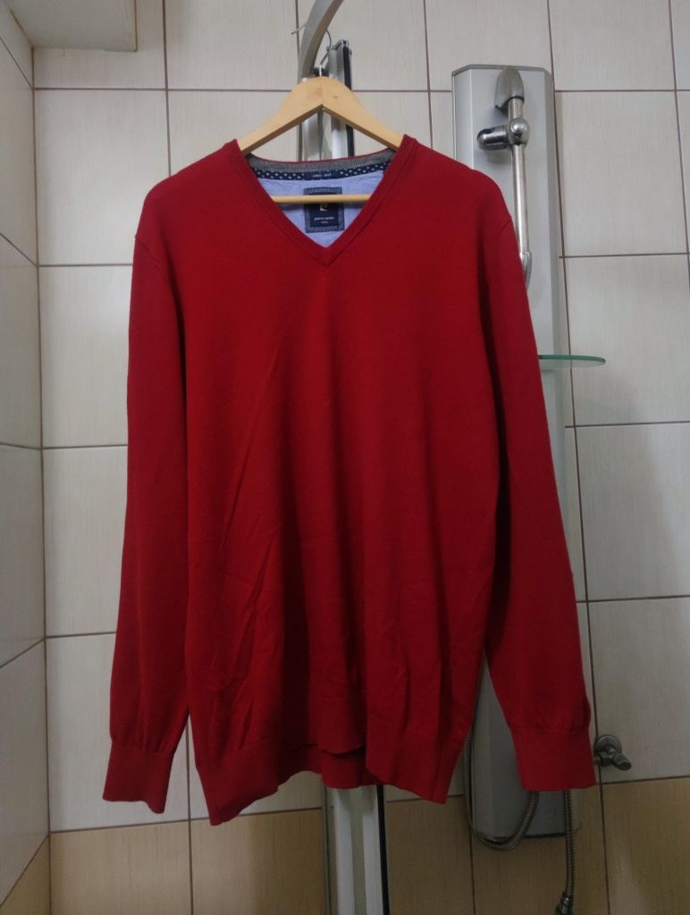 Sweter sweterek czerwony Pierre Cardin XL sport retro drip premium vin