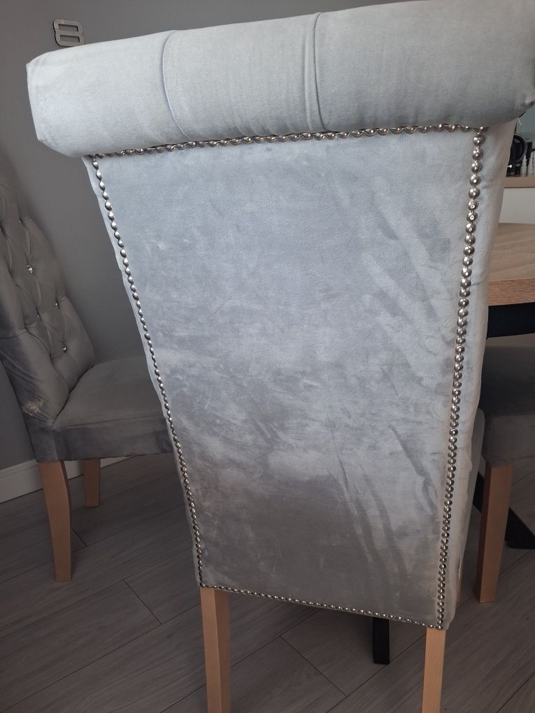 Krzesła werulowe Velvet kryształki glamour