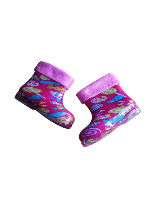 Детские резиновые сапоги со светящейся подошвой, размер 32