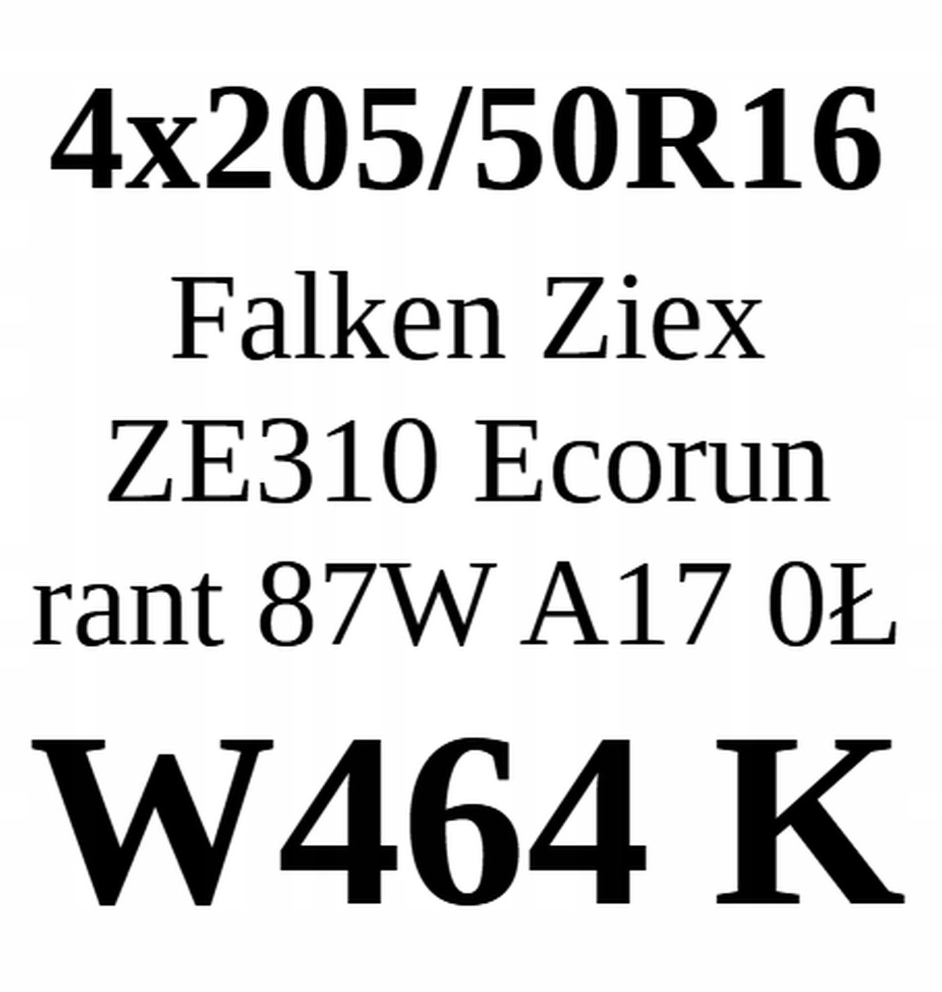 Opony 205/50/16 Falken 6,33mm 4szt.=620zł L