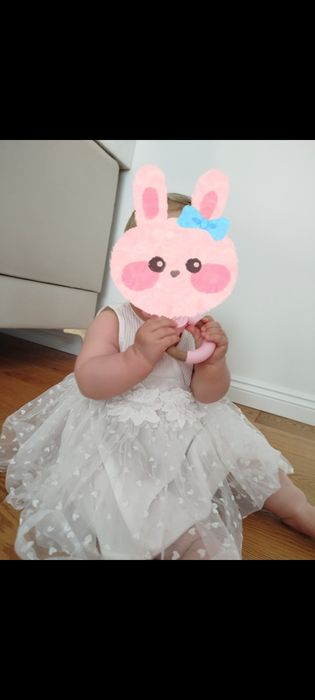 Cudna rozkloszowana biała sukienka z tuilem 80 + opaska