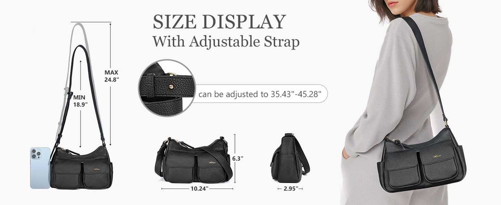 Жіноча сумка через плече HILAEX,чорна