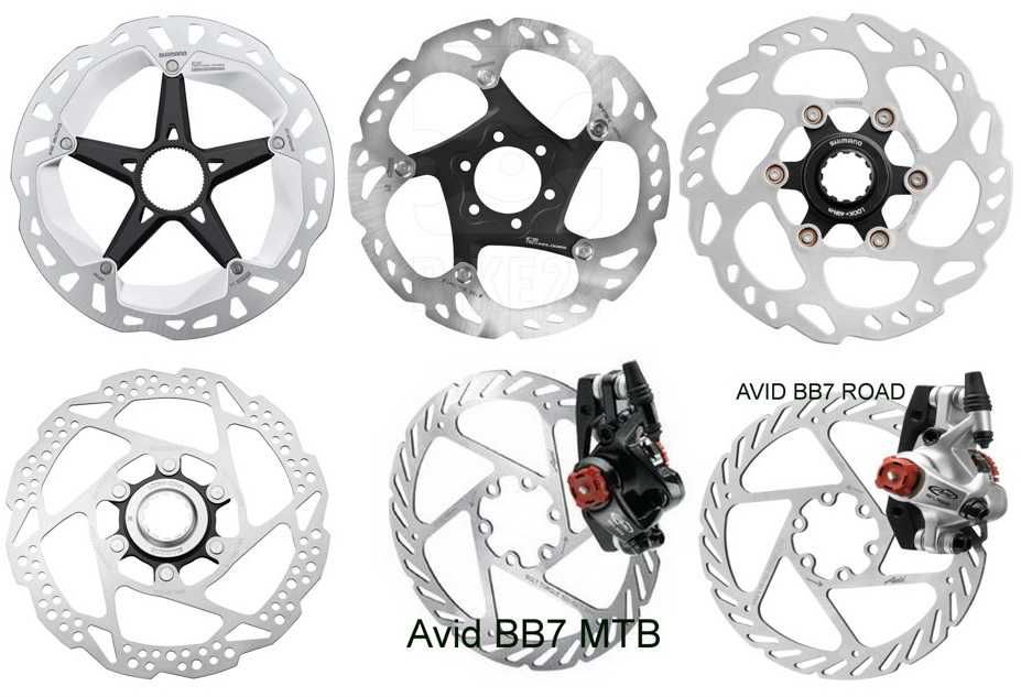 Гальма з роторами Shimano Deore, SLX, XT; AVID