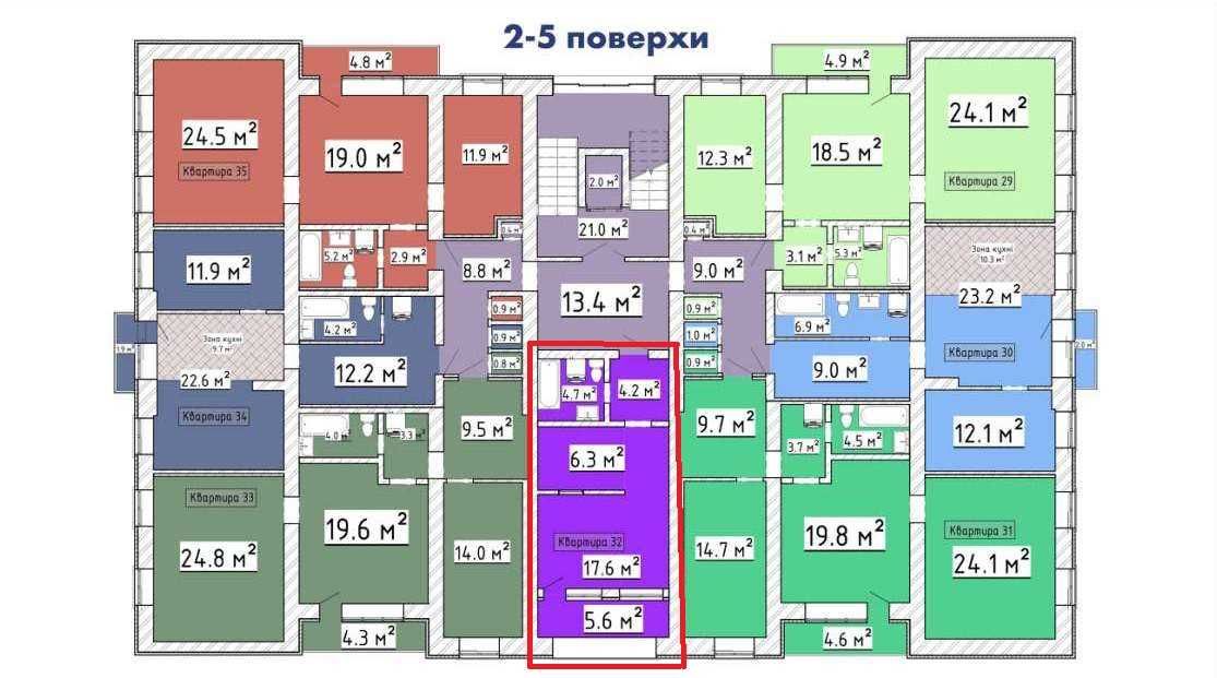 Однокімнатна квартира 38,6 кв.м. Будинок зданий в експлуатацію!