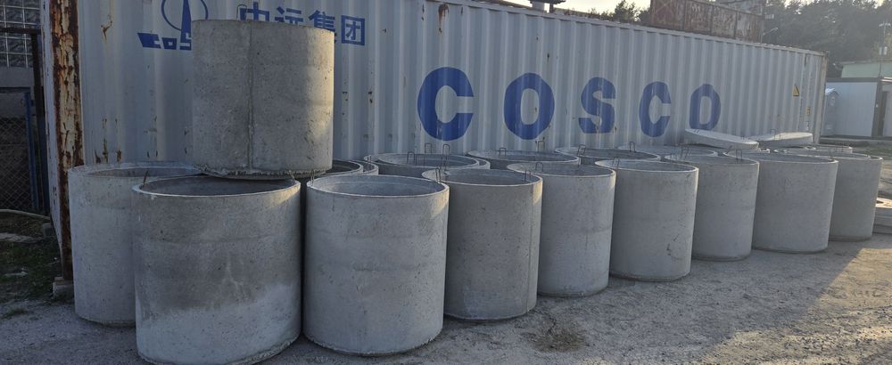 kręgi betonowe zbrojone 800x1000 studnie odwodnienia szambo transport