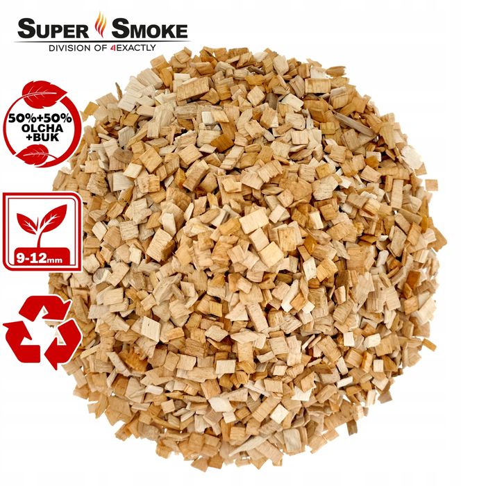 Zrębki Wędzarnicze Super Smoke OLCHA+BUK KL-10 (9-12mm) L 6L Doypack
