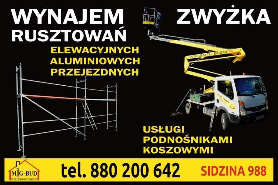 Wynajmę rusztowania elewacyjne, aluminiowe przejezdne,