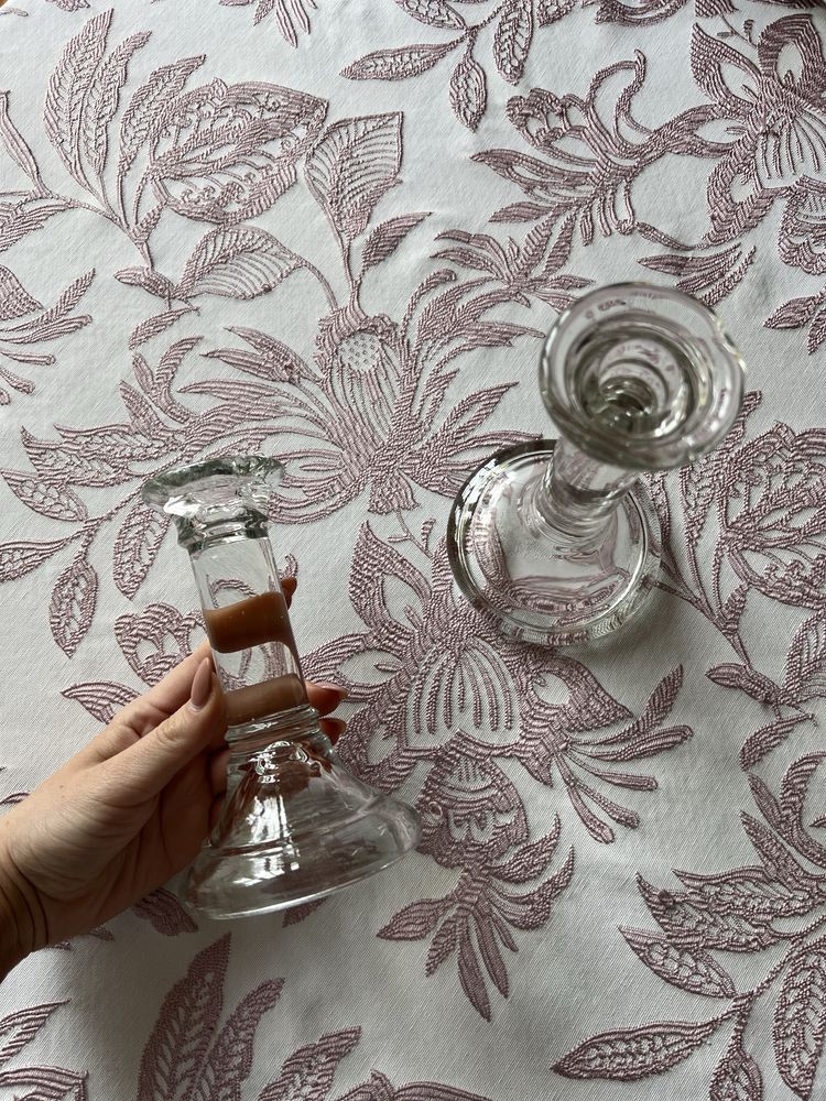 Duże szklane świeczniki 2 sztuki Home&You okazja